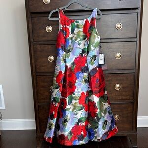 Adrianna Papell Floral Mikado Midi dress